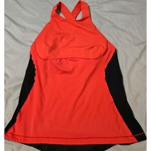 Lululemon Spin It to Win It Tank Love Red/Deep Coal Built In Bra No Size 10